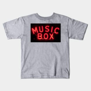 Music Box Neon Southport Chicago Kids T-Shirt